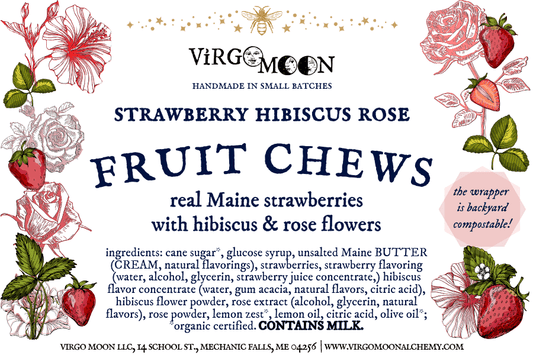 Strawberry Hibiscus Rose Fruit Chews - Bulk - Loose Candies - Spiral Circle