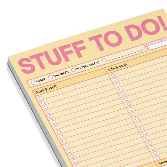 Stuff To Do Big & Sticky Notepads - Spiral Circle