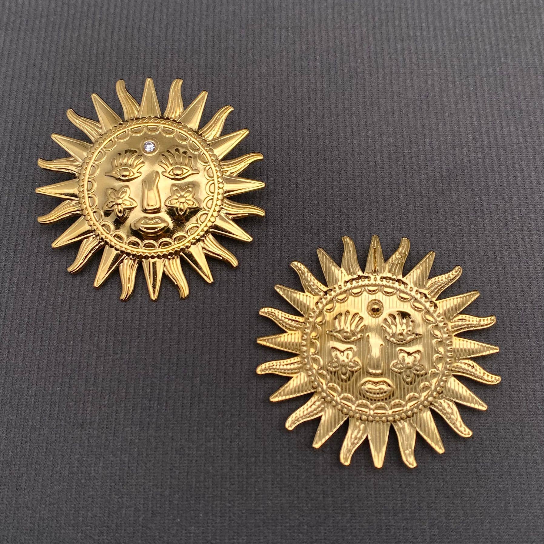 Sun Earrings | 18K Gold Plated - Spiral Circle