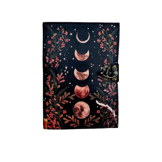 Sun Moon Leather Journal Travel Book Grimoire Celtic Gifts - Spiral Circle