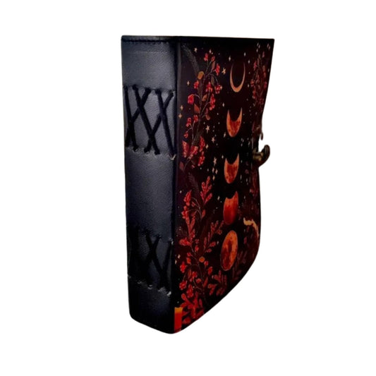 Sun Moon Leather Journal Travel Book Grimoire Celtic Gifts - Spiral Circle