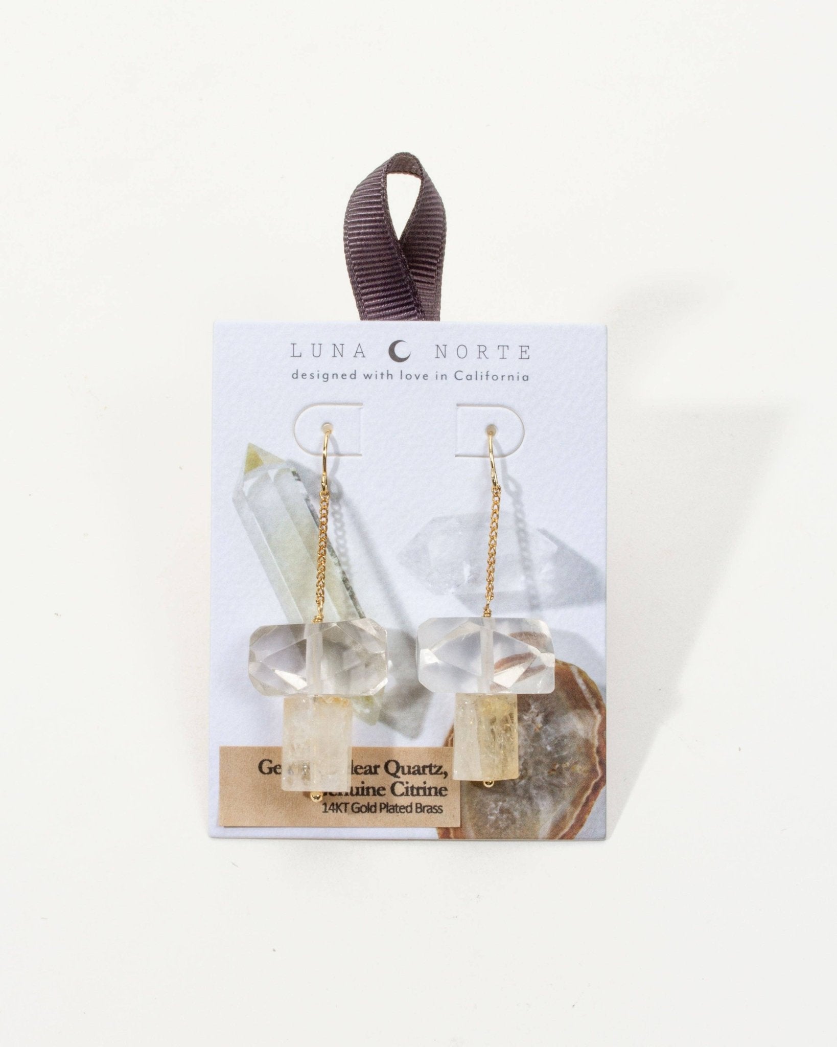 Sun & Stone Earrings - Spiral Circle