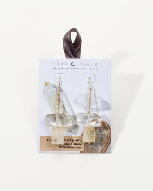 Sun & Stone Earrings - Spiral Circle