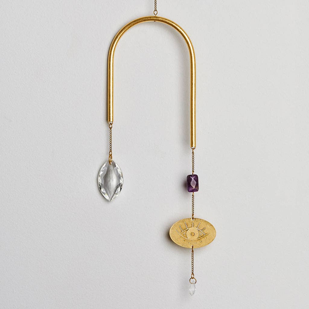Suncatcher - Evil Eye/Amethyst - Spiral Circle