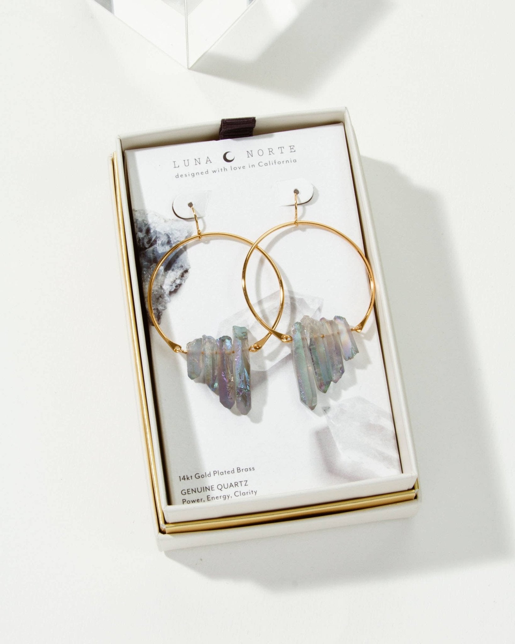 Super Nova Earrings - Rainbow Quartz - Spiral Circle