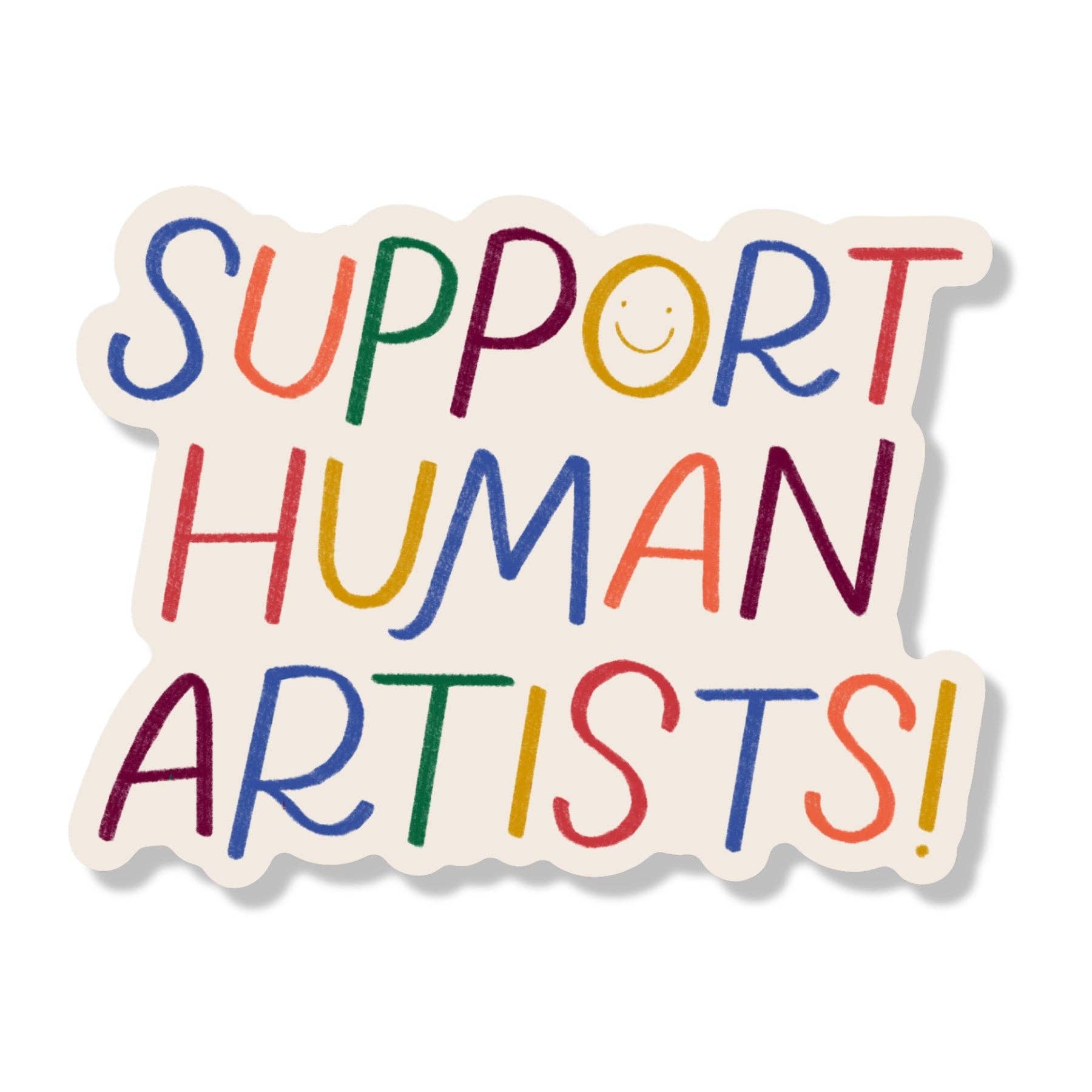 Support Human Artists Sticker - Spiral Circle