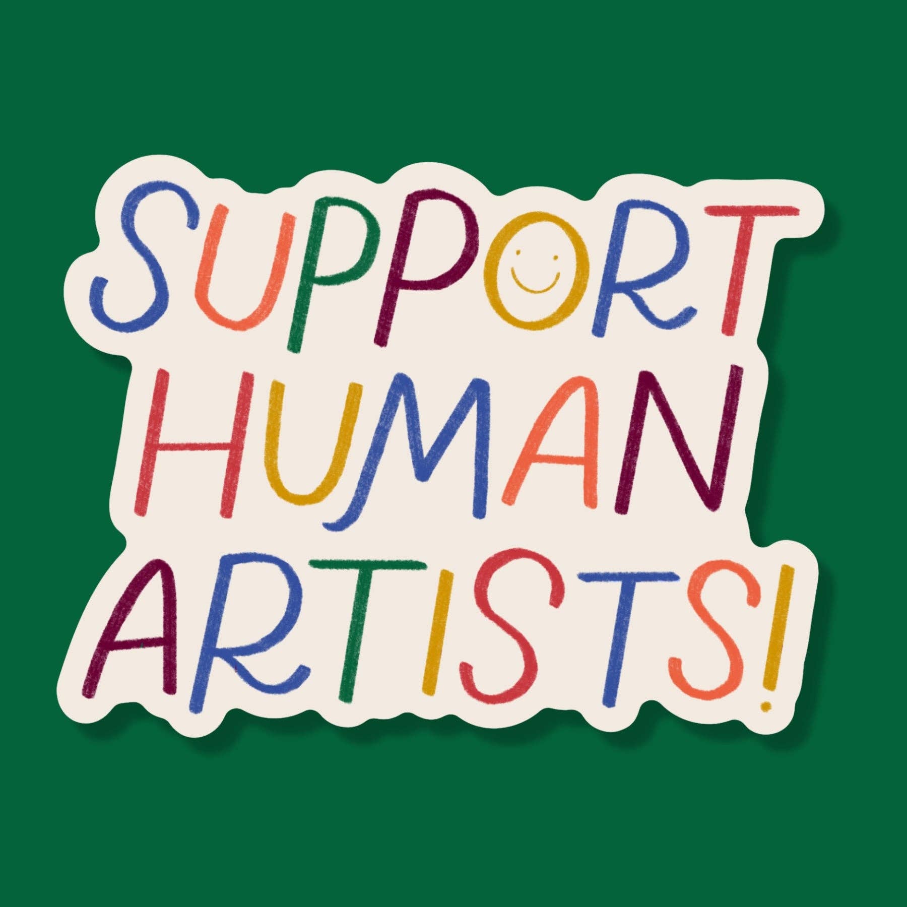 Support Human Artists Sticker - Spiral Circle