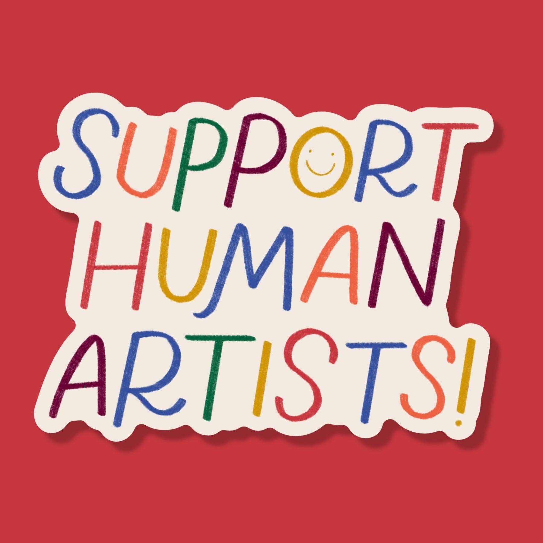 Support Human Artists Sticker - Spiral Circle