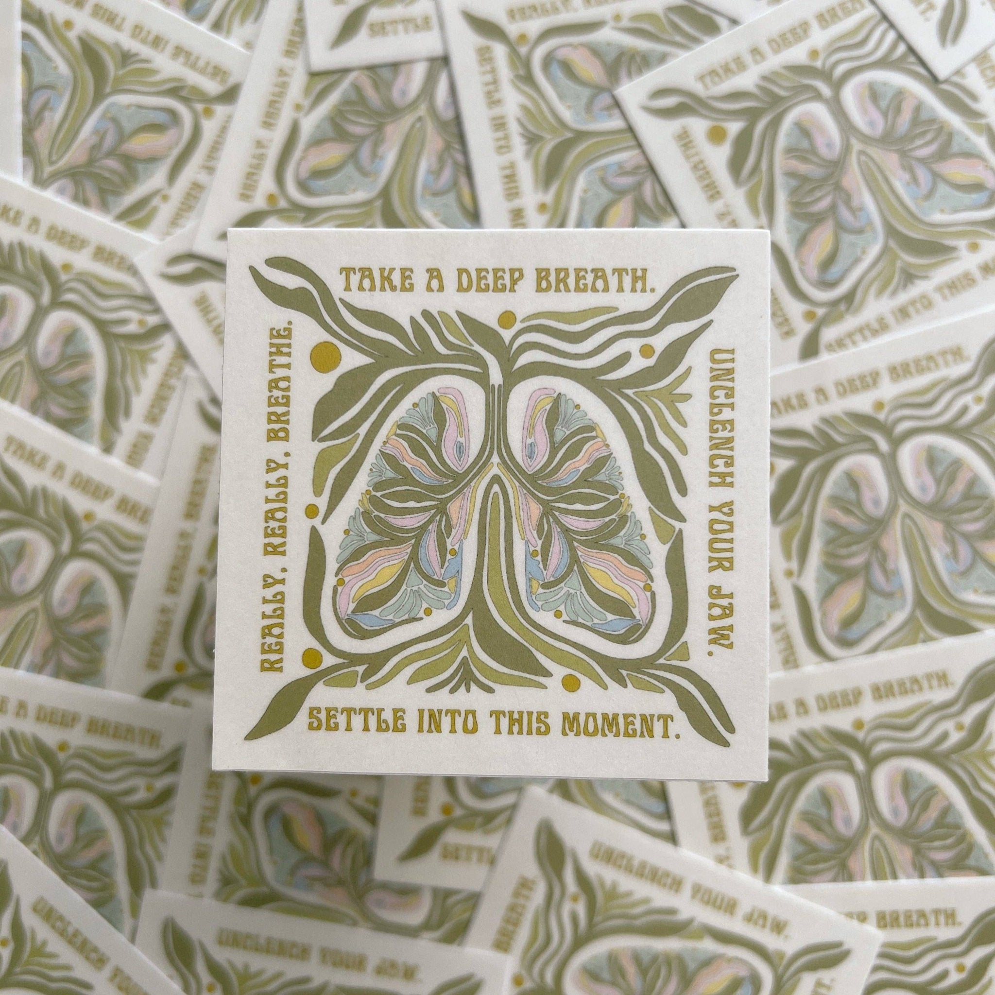 Take A Deep Breath Vinyl Sticker - Spiral Circle