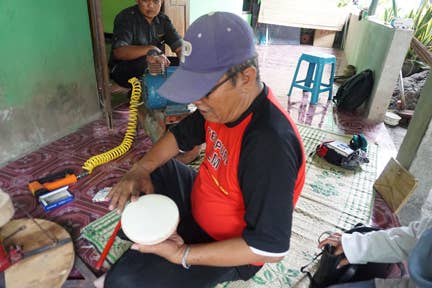 Tambourine Lg. Drum Instrument - Spiral Circle