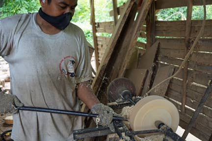 Tambourine Lg. Drum Instrument - Spiral Circle