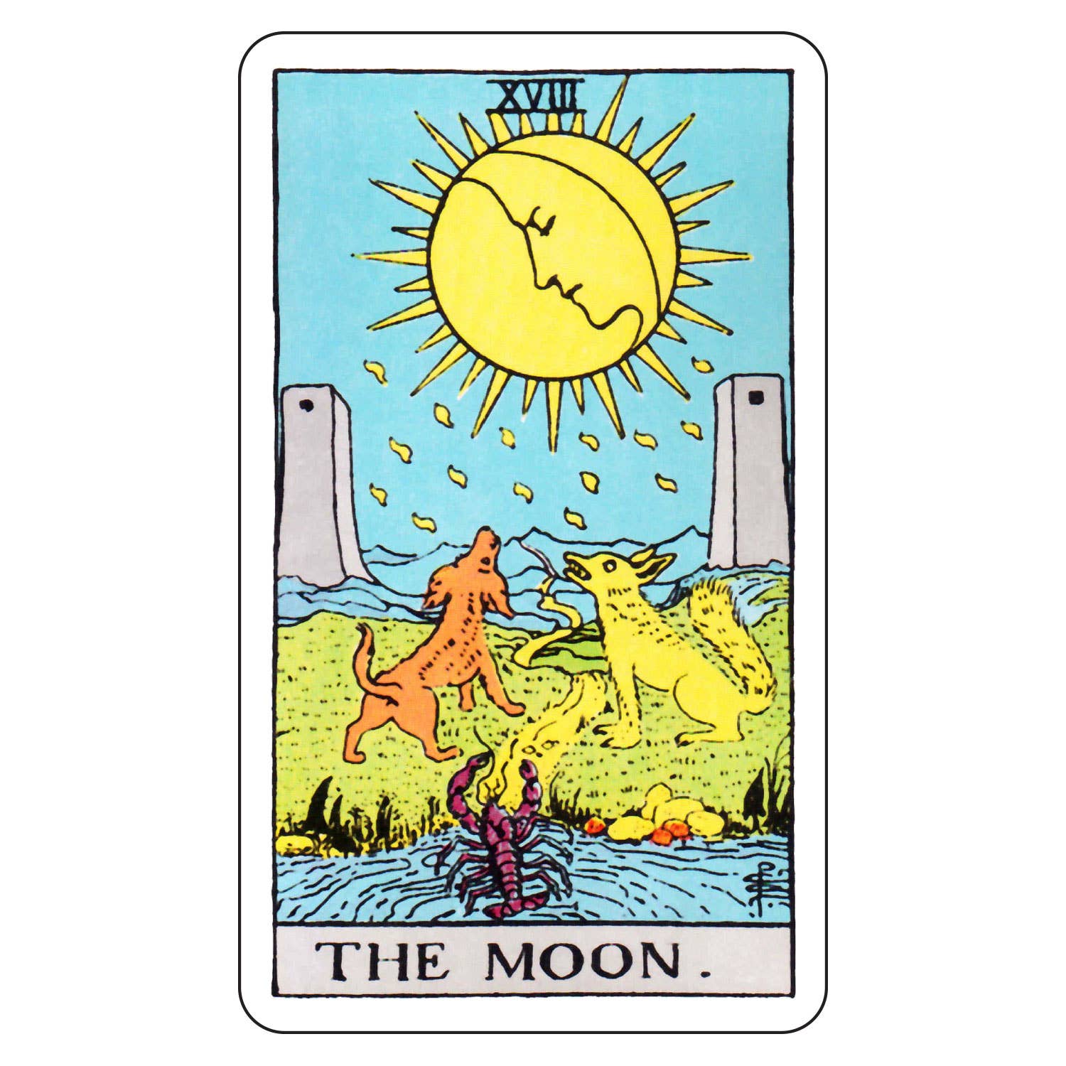 Tarot Sticker - The Moon - Spiral Circle