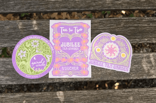 Tea for Two & Stickers Too - Spiral Circle