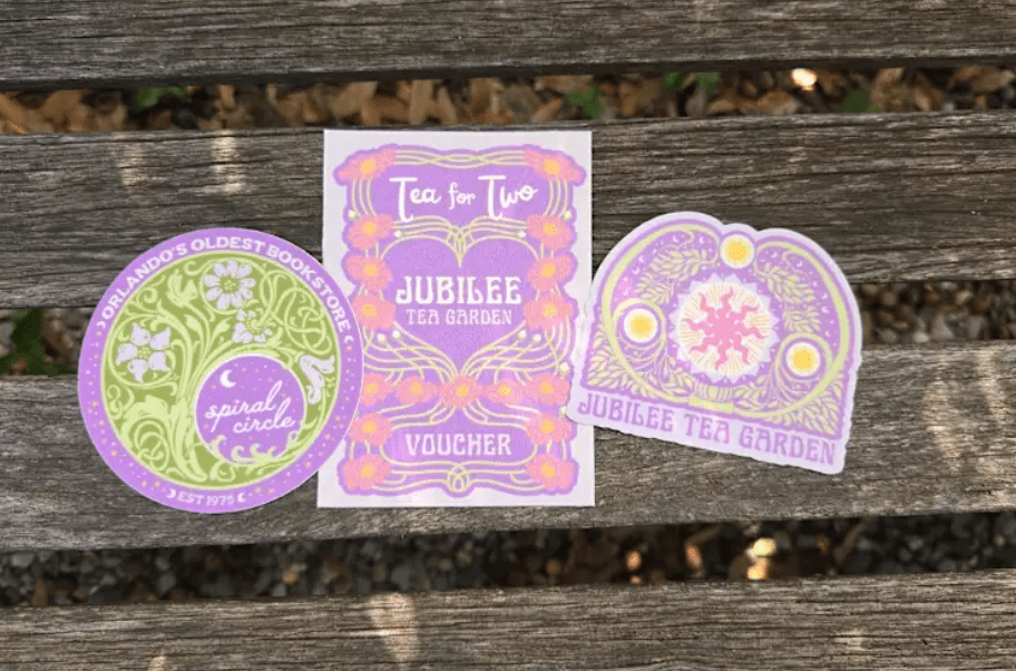 Tea for Two & Stickers Too - Spiral Circle