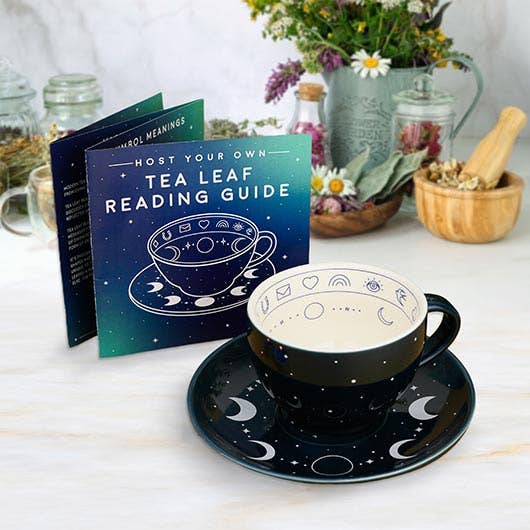 Tea Leaf Reading Cup and Saucer - Spiral Circle