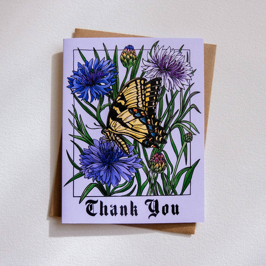 Thank You Butterfly Card - Spiral Circle