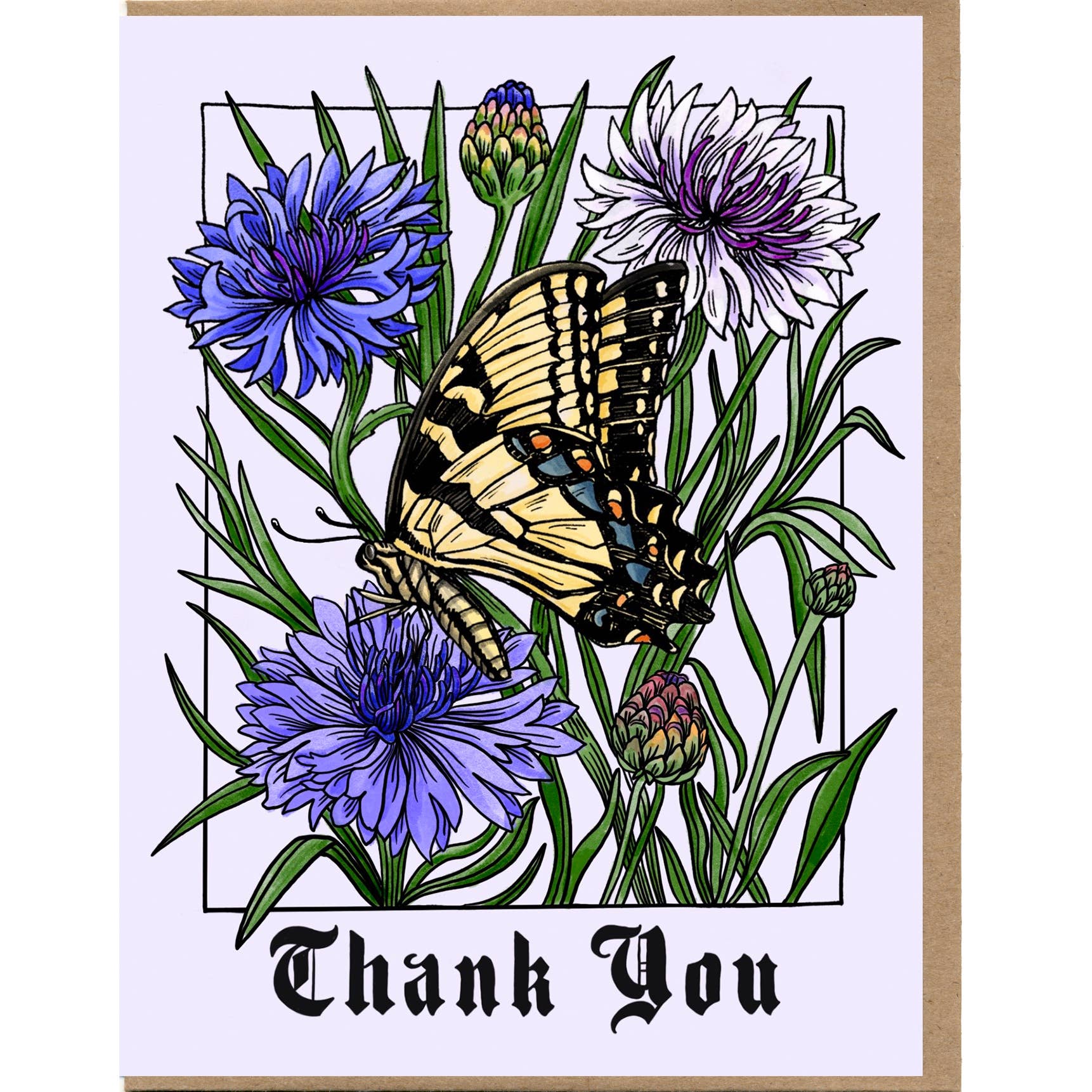 Thank You Butterfly Card - Spiral Circle