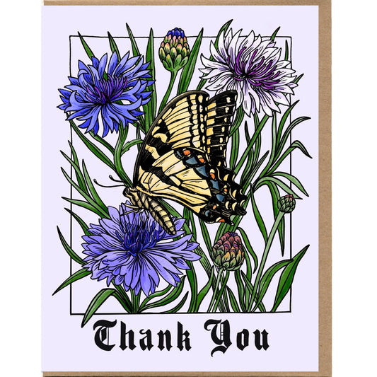 Thank You Butterfly Card - Spiral Circle