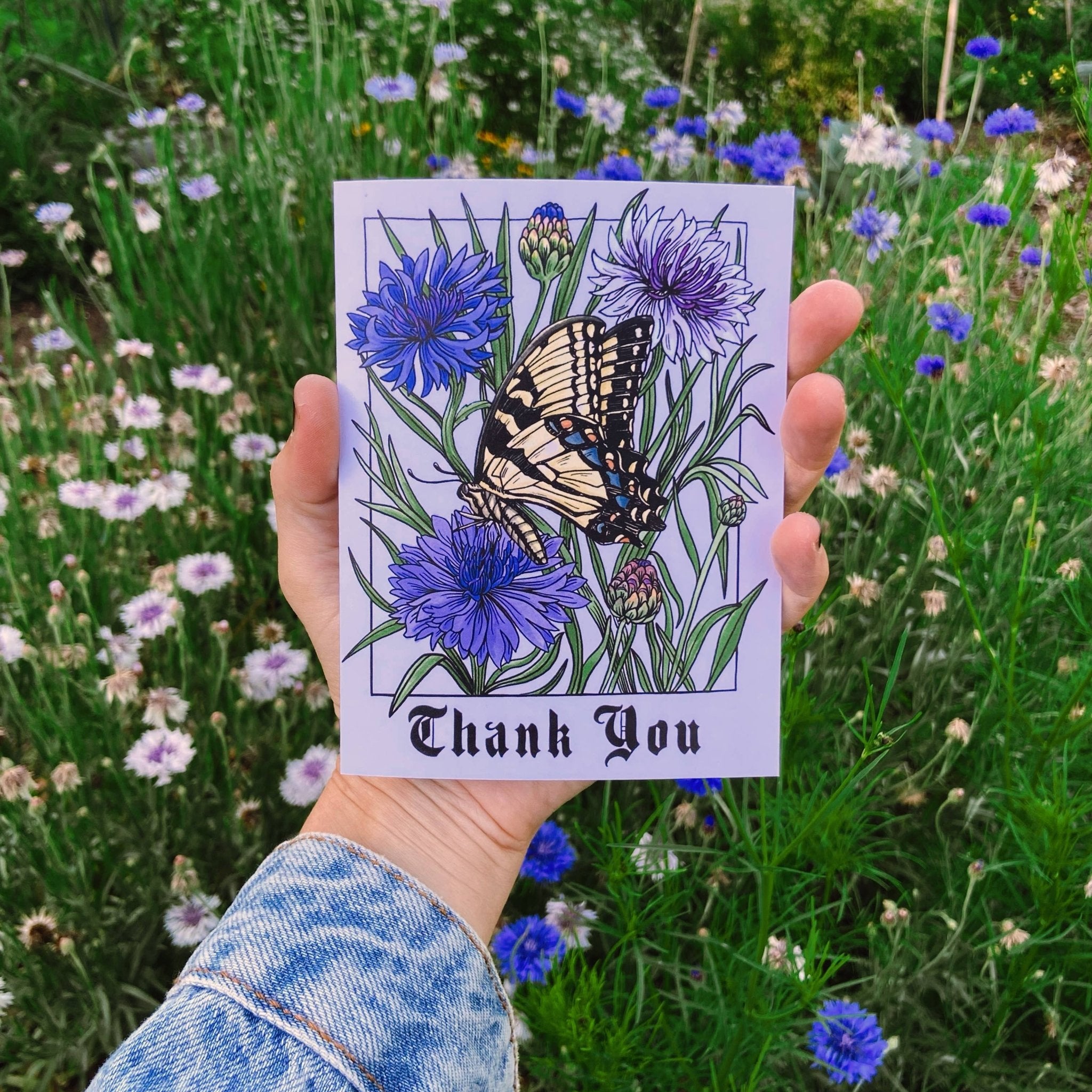 Thank You Butterfly Card - Spiral Circle