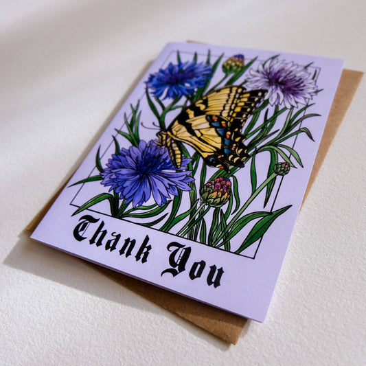 Thank You Butterfly Card - Spiral Circle