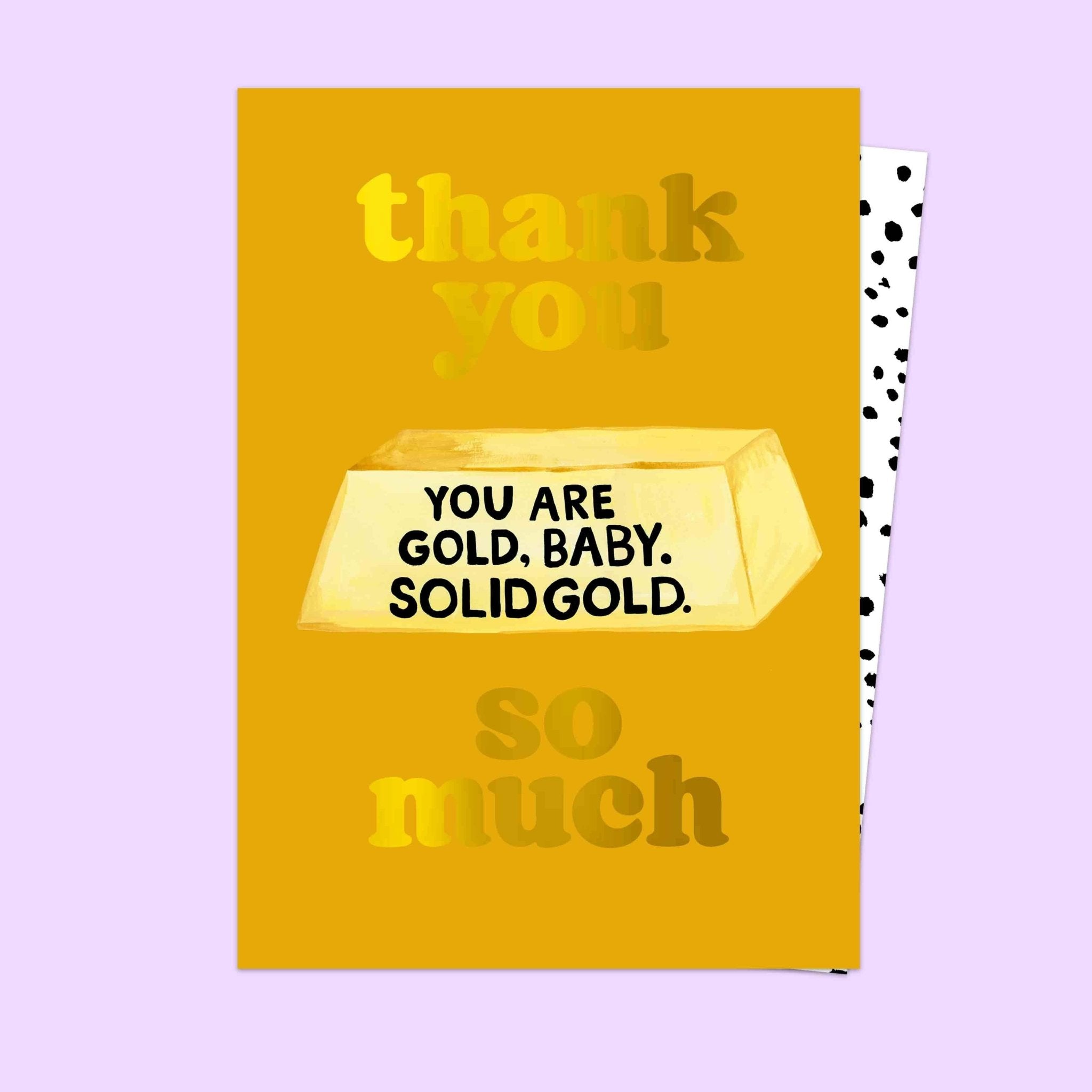 Thank You, You Are Solid Gold Card - Spiral Circle