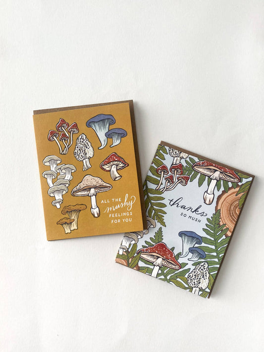 Thanks so Mush - Mushroom Thank You Card - Spiral Circle