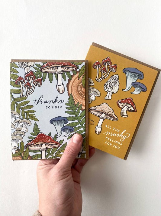 Thanks so Mush - Mushroom Thank You Card - Spiral Circle