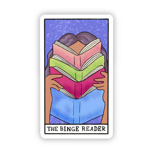 The Binge Reader Book Tarot Card Sticker - Spiral Circle