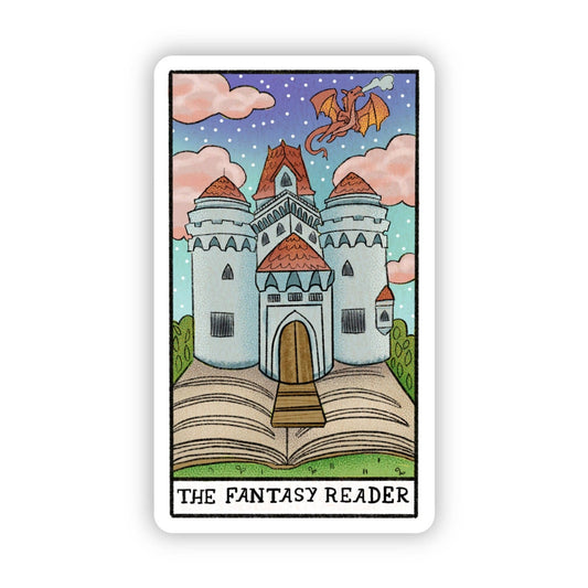 The Fantasy Reader Book Tarot Card Sticker - Spiral Circle