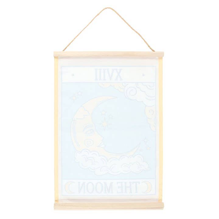 The Moon Vintage Tarot Card Wall Hanging - Spiral Circle