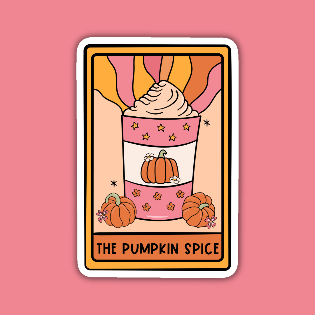 The Pumpkin Spice Alternative Tarot Card Sticker - Spiral Circle