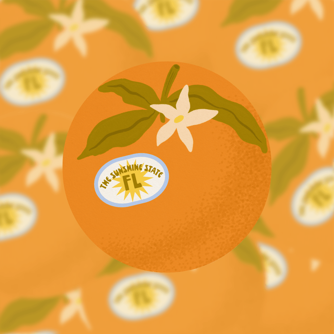 The Sunshine State Orange | Sticker - Spiral Circle