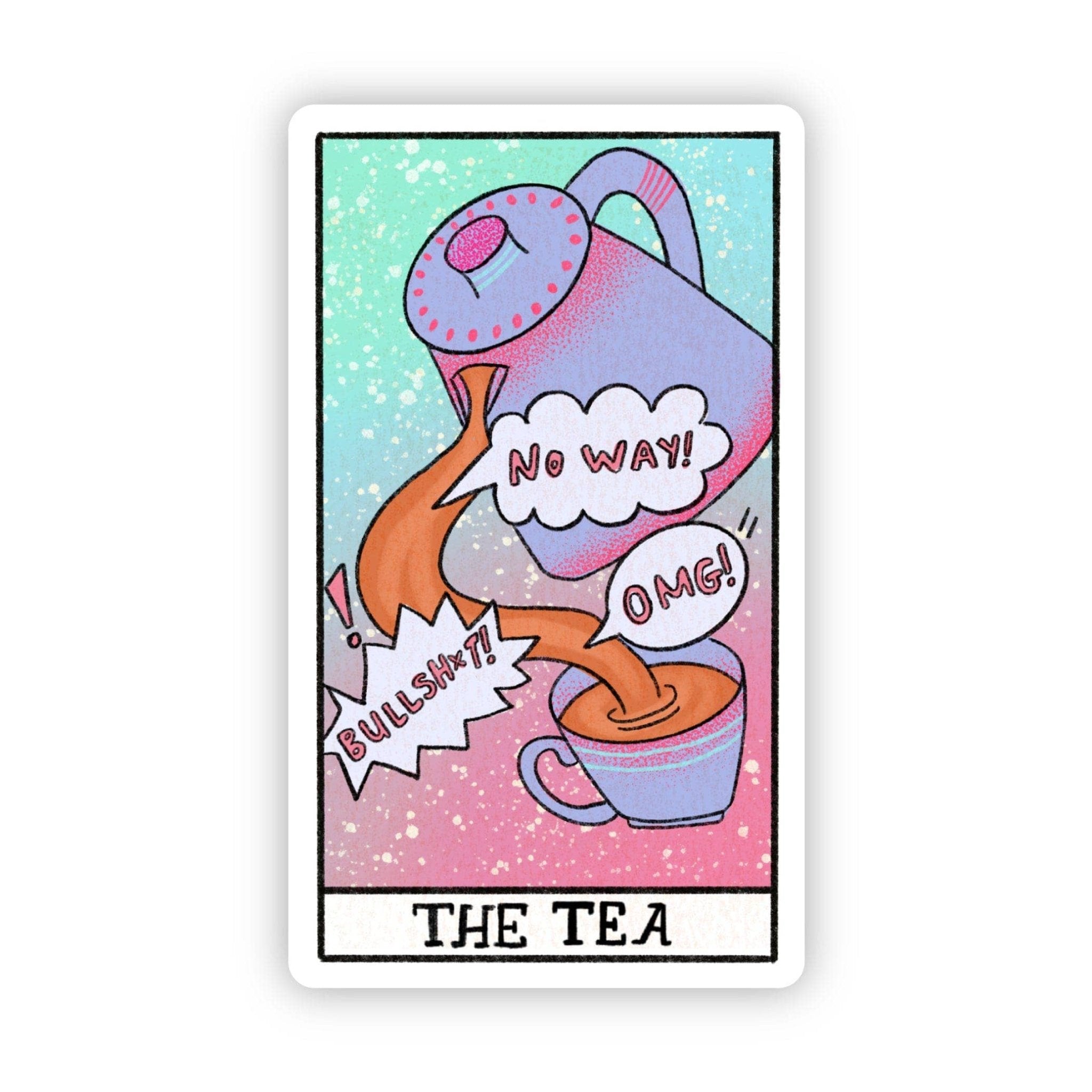 "The Tea" Tarot Card Sticker - Spiral Circle