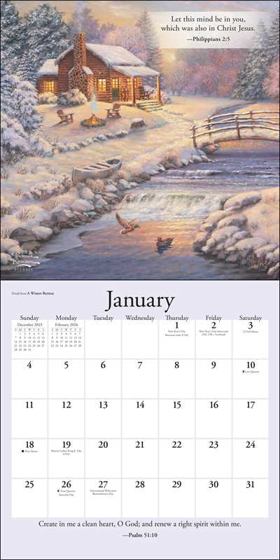 Thomas Kinkade Gardens of Grace 2026 Wall Calendar with Scripture by Thomas Kinkade - Spiral Circle
