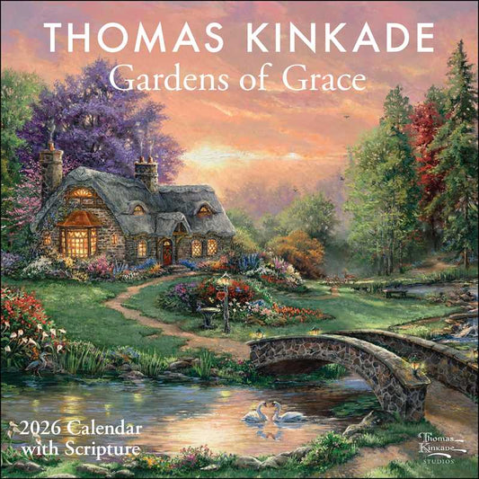 Thomas Kinkade Gardens of Grace 2026 Wall Calendar with Scripture by Thomas Kinkade - Spiral Circle