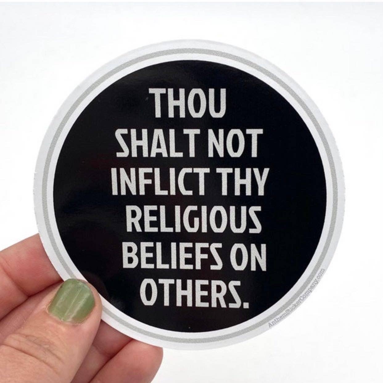 Thou shalt not inflict thy religious beliefs sticker - Spiral Circle