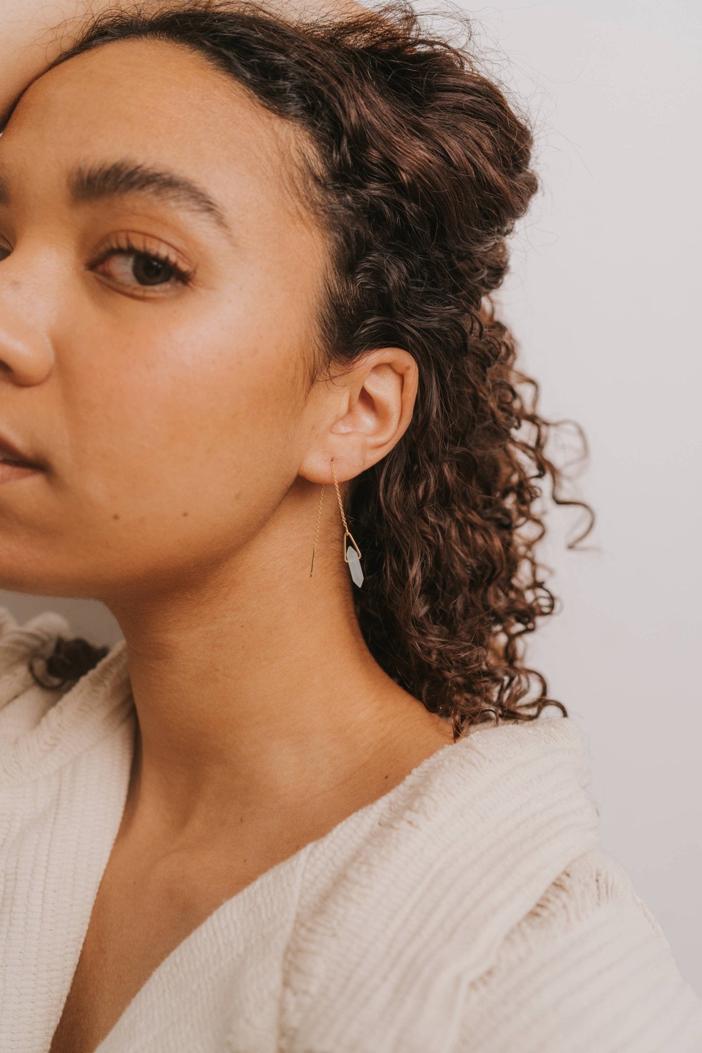 Threader - Amazonite - Earring - Spiral Circle