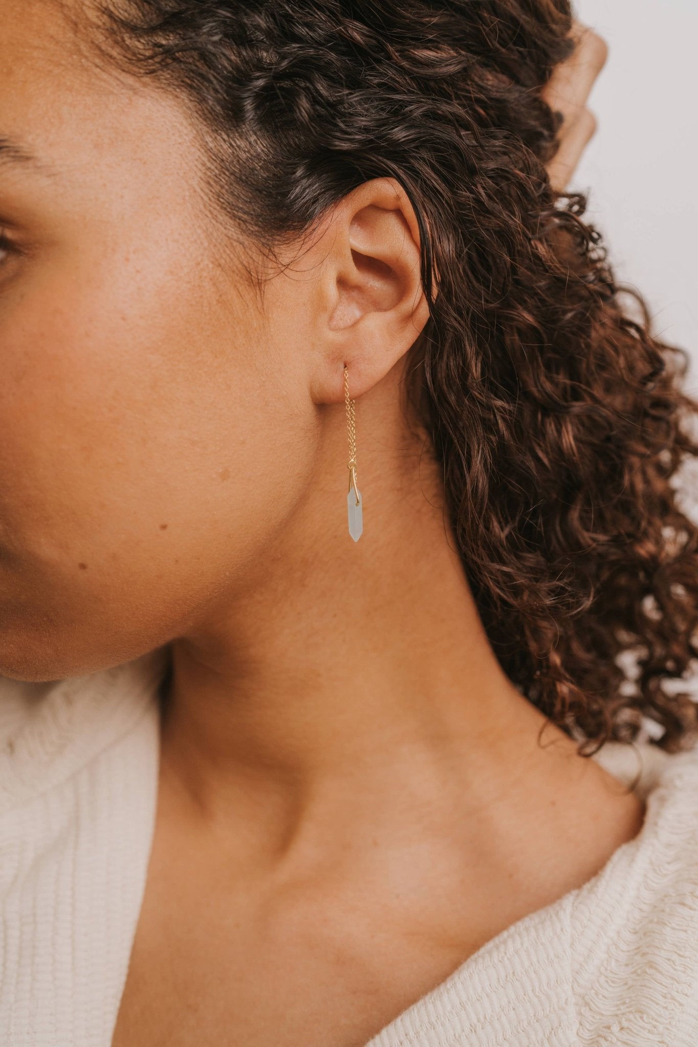 Threader - Amazonite - Earring - Spiral Circle