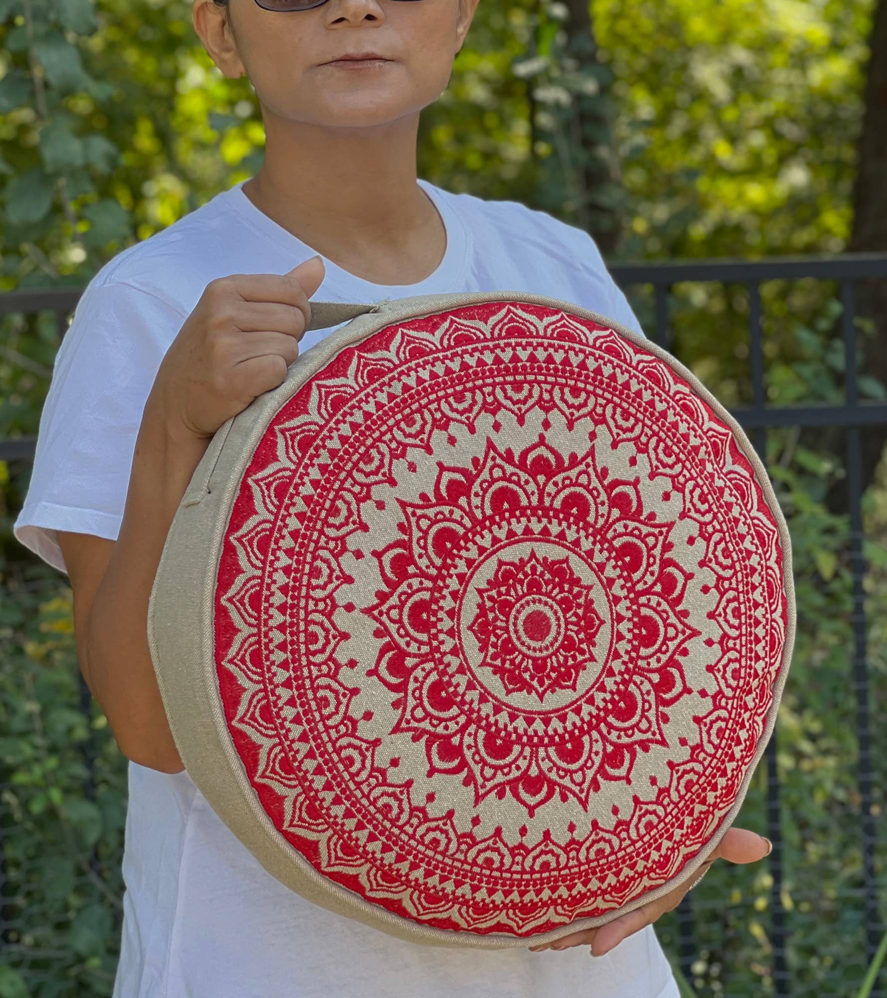 Tibetan Meditation Cushion Pillow Zen Zafu - Spiral Circle
