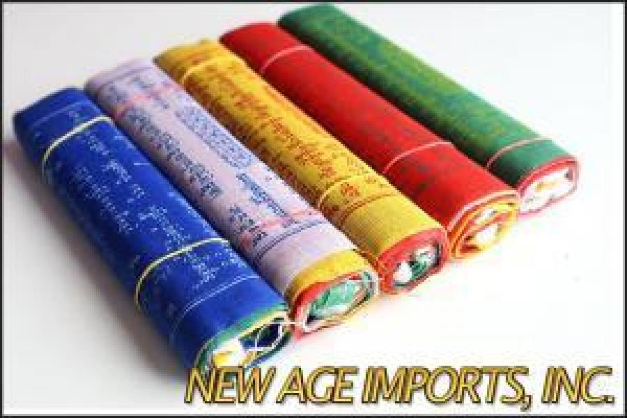 Tibetan Prayer Flag 4x5" - Spiral Circle