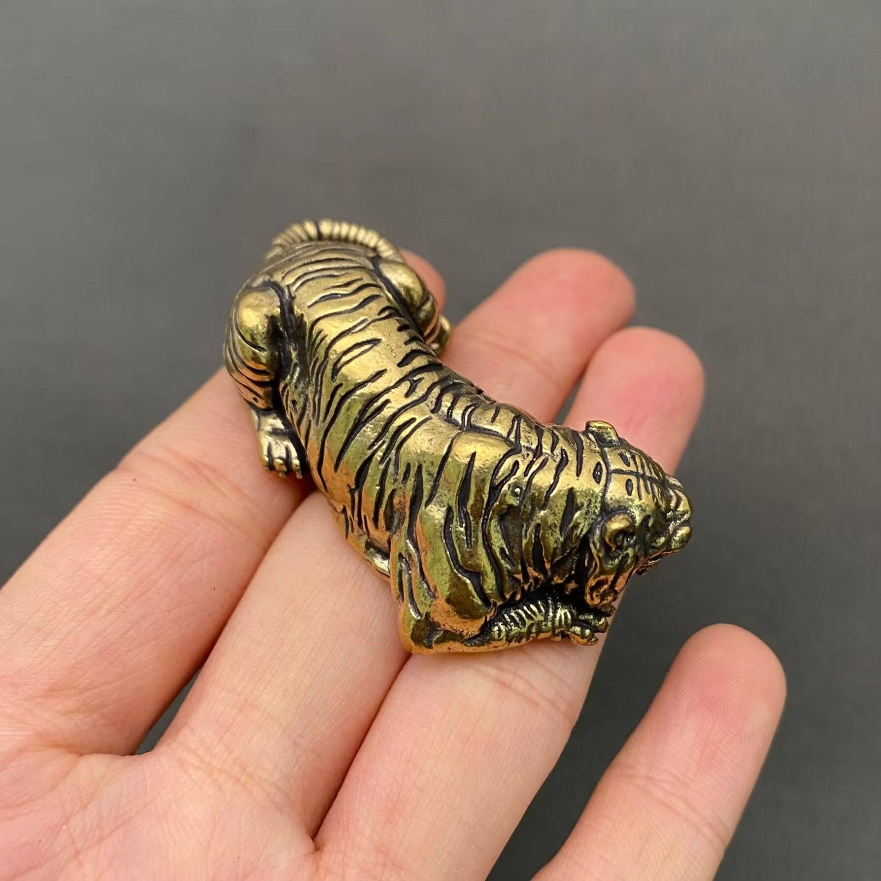 Tiger Brass | Brass Figurine - Spiral Circle