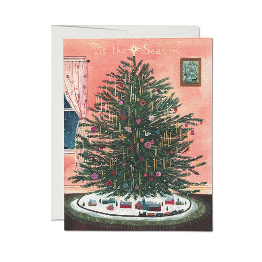 Tinsel Tree holiday greeting card - Spiral Circle