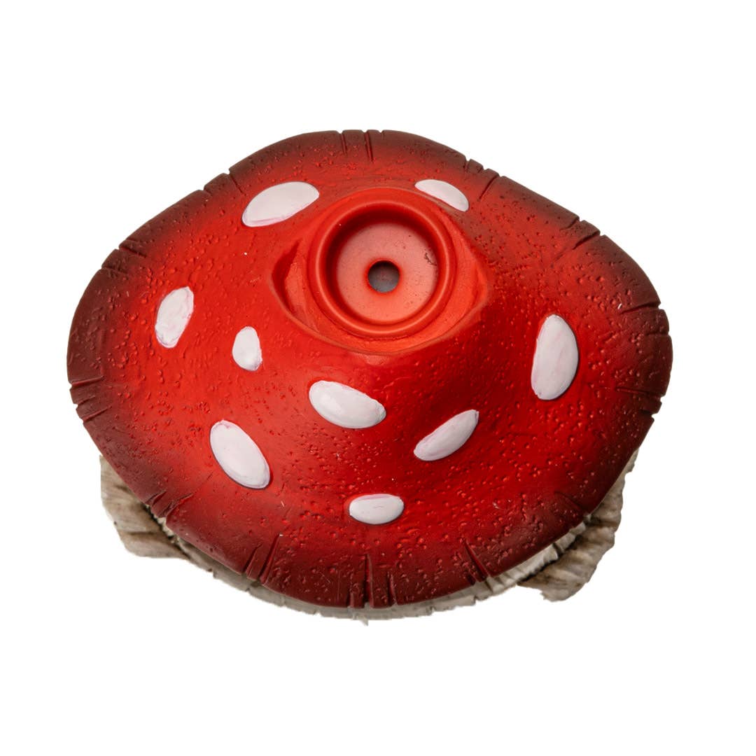 Toadstool Mushroom Backflow Waterfall Incense Burner - Spiral Circle