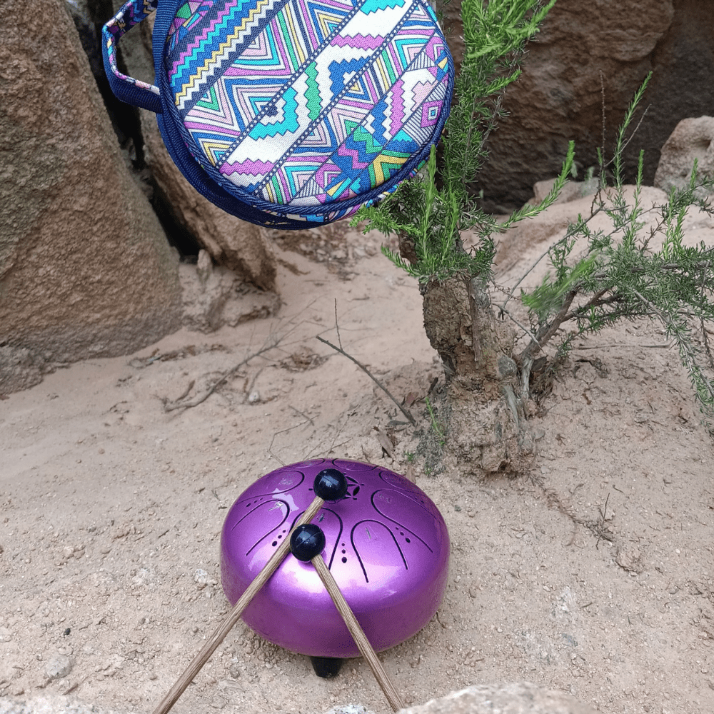 Tongue Drum - 12 cm, Fuchsia - Spiral Circle