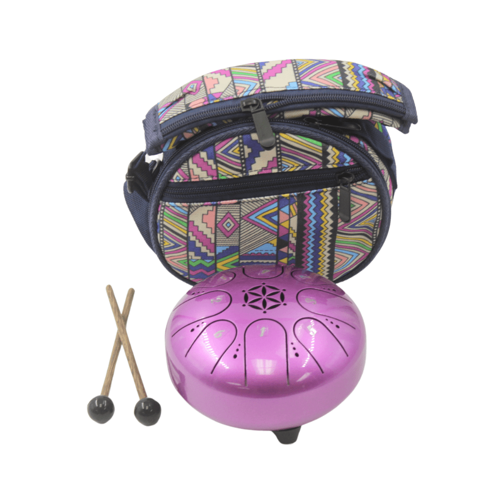 Tongue Drum - 12 cm, Fuchsia - Spiral Circle