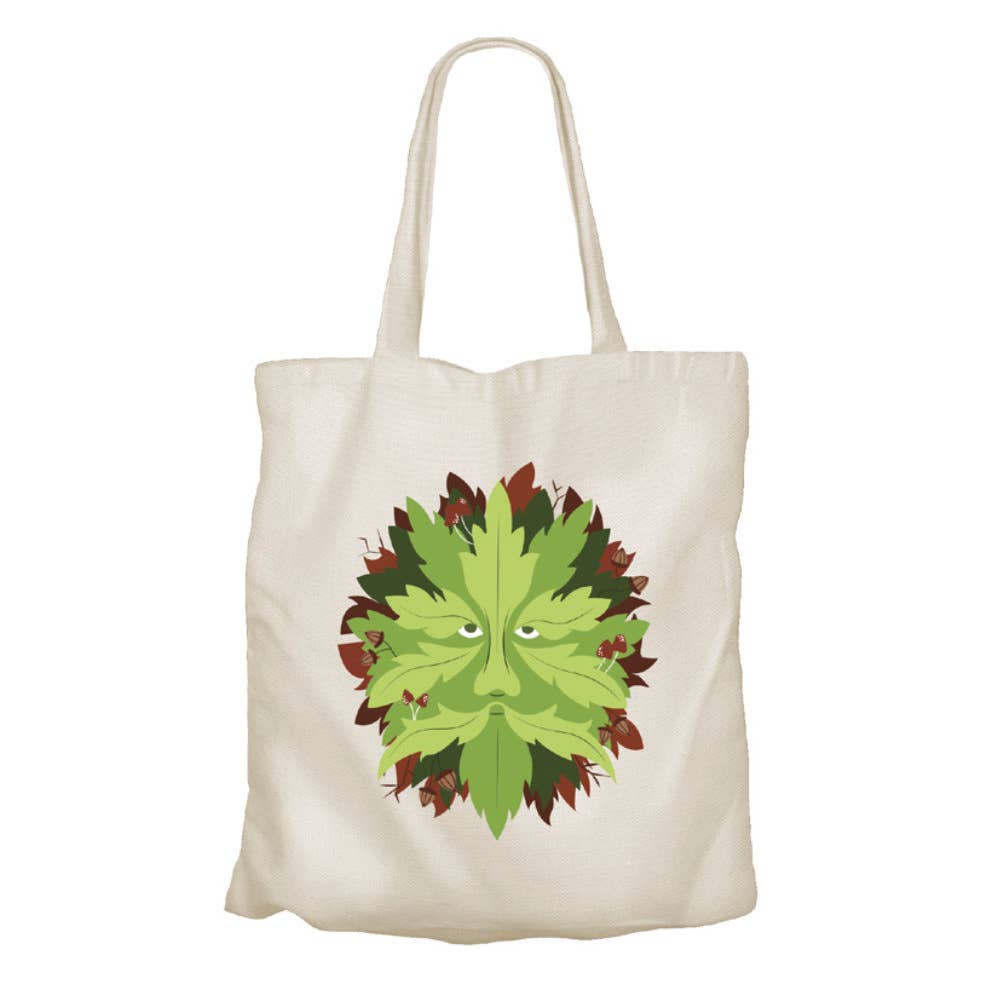 Tote Bag Recycled Cotton Green Man 36 x 40cm - Spiral Circle