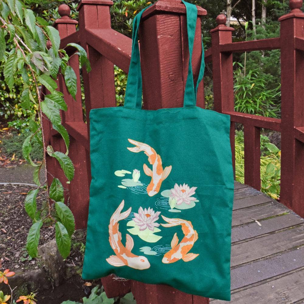 Tote Bag Recycled Cotton Koi Carp 36 x 40cm - Spiral Circle