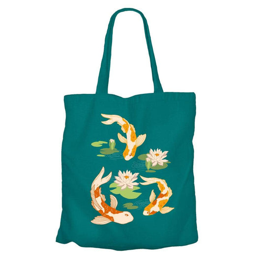 Tote Bag Recycled Cotton Koi Carp 36 x 40cm - Spiral Circle