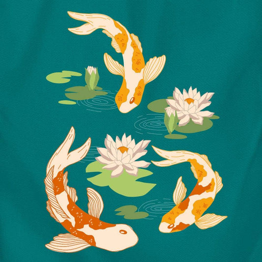 Tote Bag Recycled Cotton Koi Carp 36 x 40cm - Spiral Circle