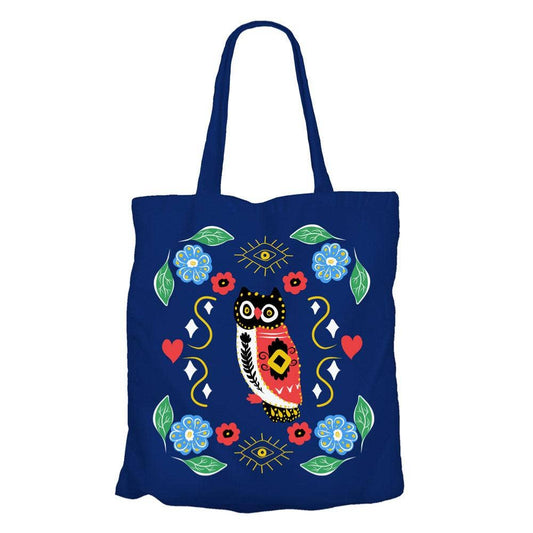Tote Bag Recycled Cotton Owl 36 x 40cm - Spiral Circle